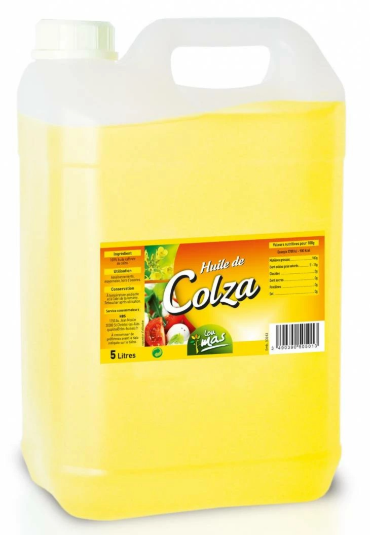 HUILE VEGETALE DE COLZA 5L X 4 BIDONS