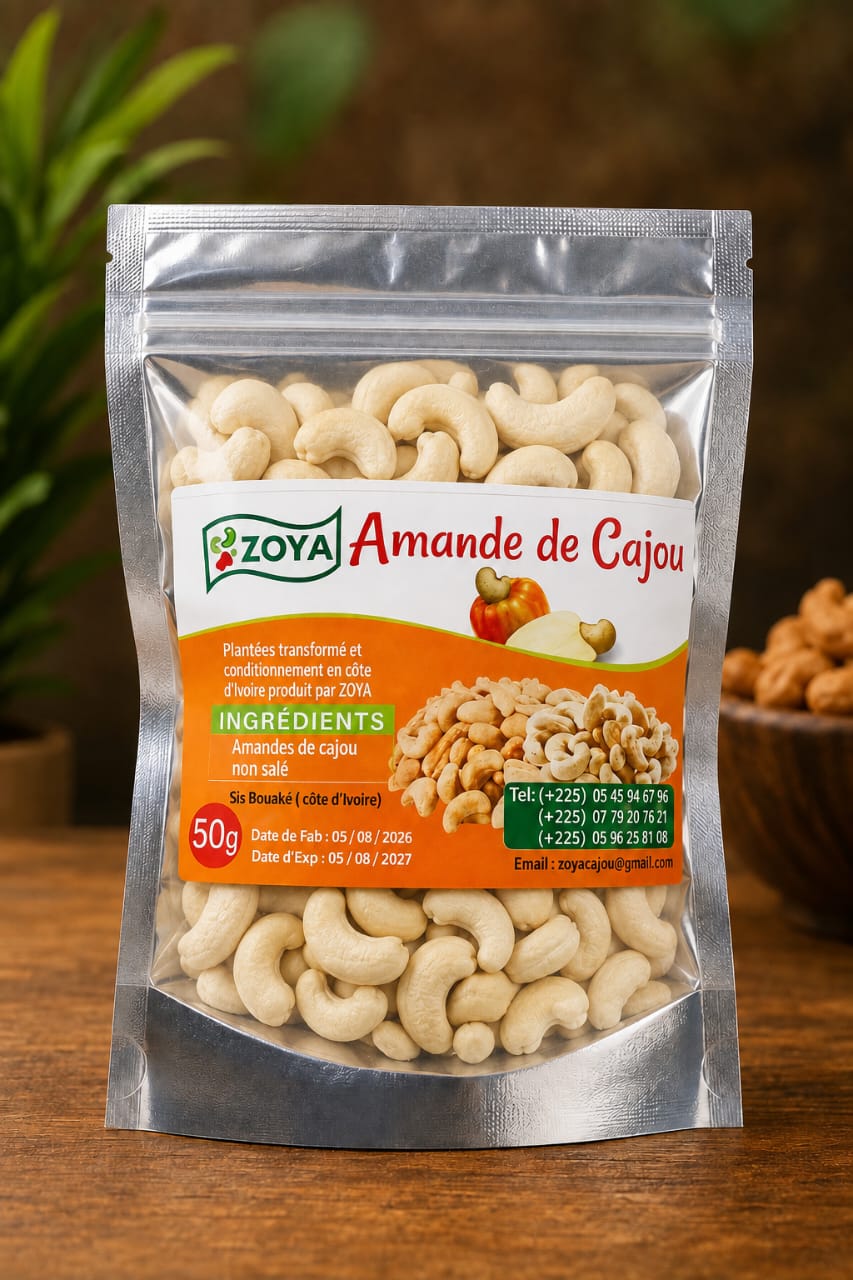Amandes de cajou nature non salé 50g (copie)