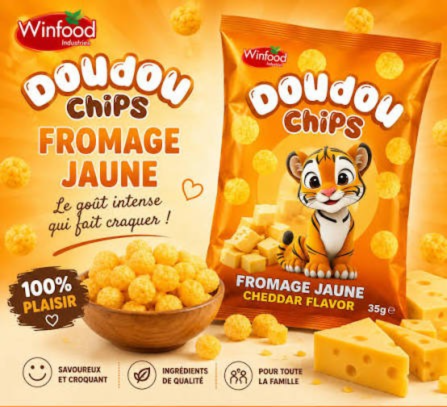 CHIPS DOUDOU FROMAGE JAUNE (lot de 50 sachets)