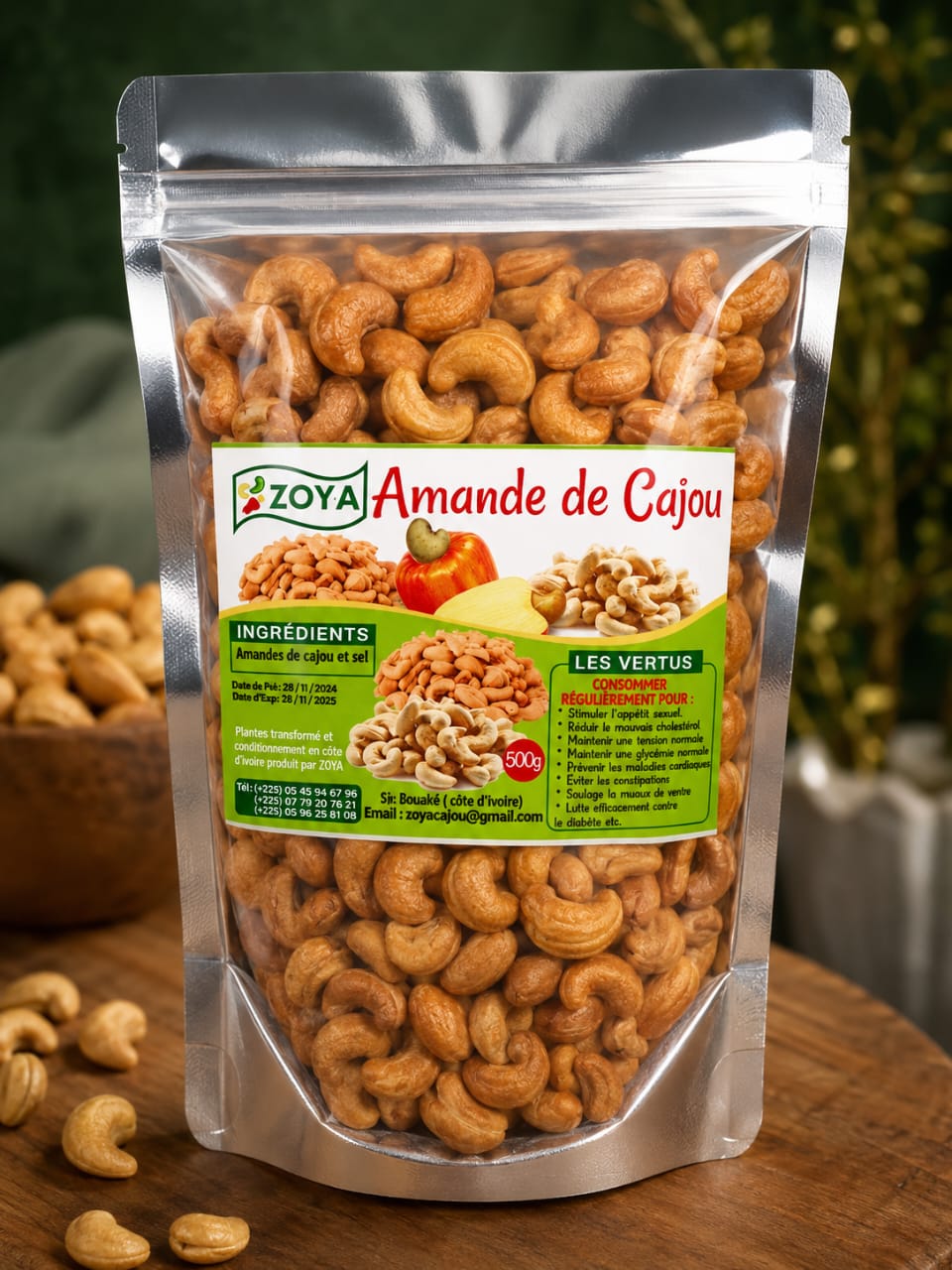 Amandes de cajou grillées salées 500g