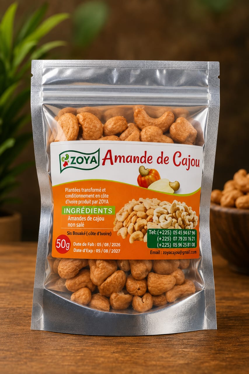 Amande de cajou grillées non salé 50g